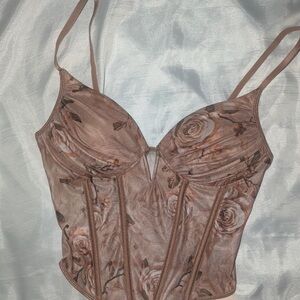 SHEIN floral corset top